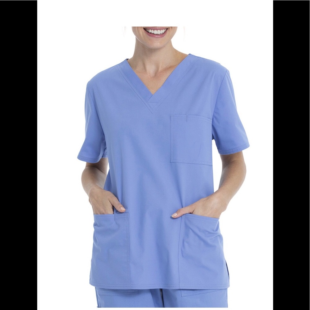 Scrub Star Unisex V Neck Top Size Medium Blue Core essentials Collection New